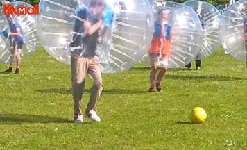 kids enjoy playing inflatable zorb ball